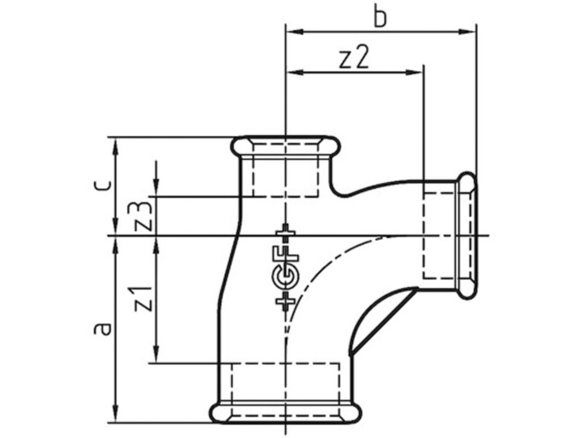 Bogen-T +GF+ verz. 131 2"