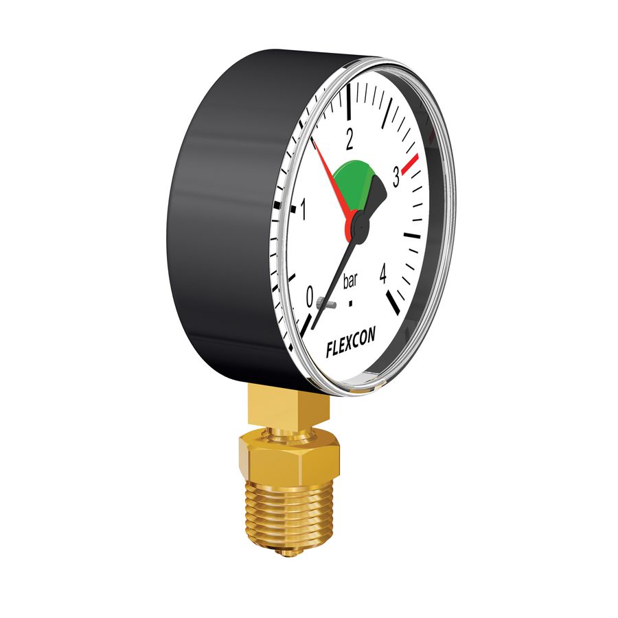 Manometer d80mm G1/2" Anschluss unten - 0-4.0bar / 1.5-3.0bar Markierung