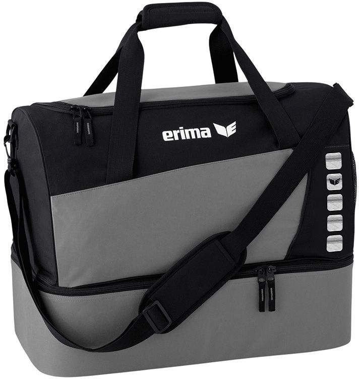 Erima CLUB 5 Sporttasche mit Bodenfach - granit/schwarz, 600D Polyester
