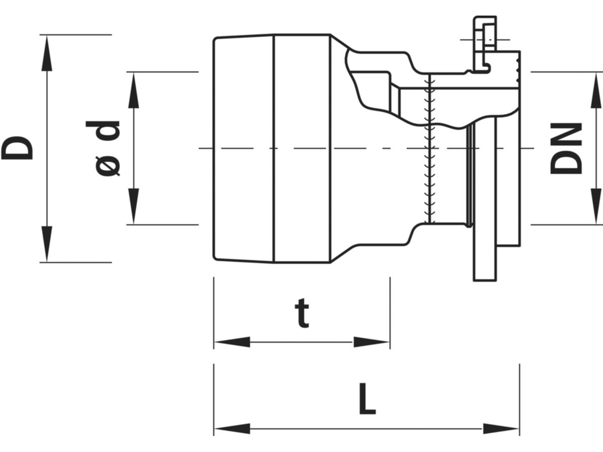 Flansch-Übergang HAWLE-GRIP  PN 16 - PN 16  DN 150, d 125 mm  7201