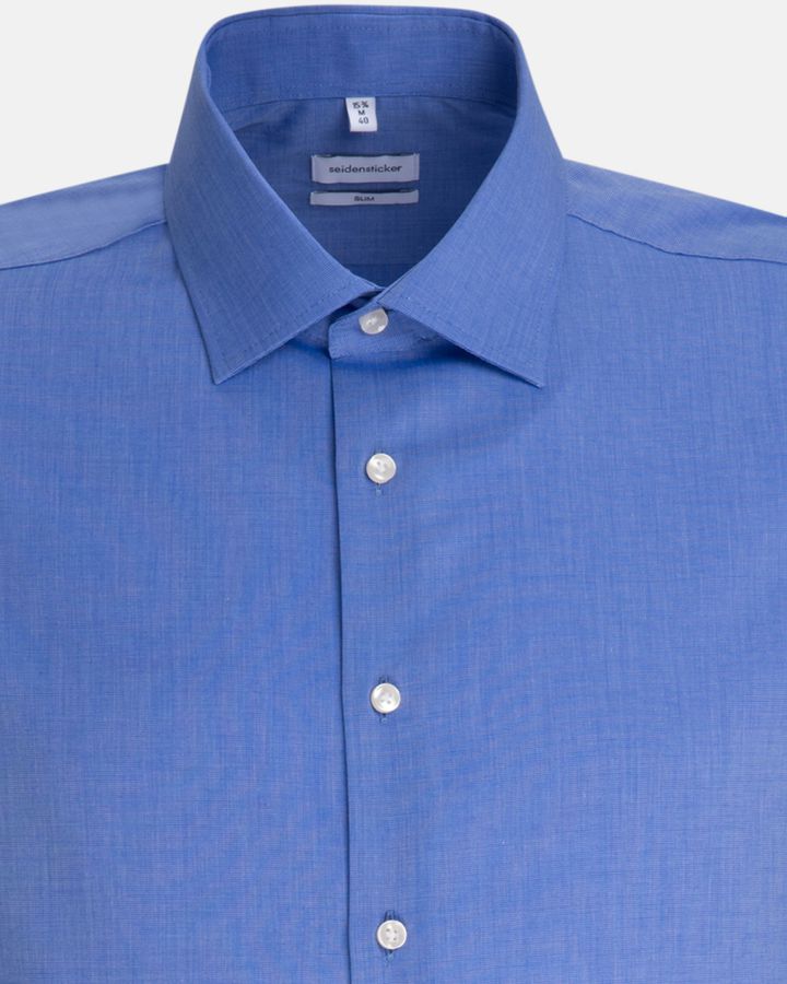 Kent Business Hemd MEN gewebt Gr. 36 - 1/1-lang, mittelblau, Fil a fil, 100% CO
