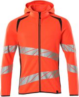 Kapuzensweatshirt, Gr. 2XL - hi-vis rot/schwarzblau, 50% PES/50% CO