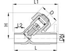 Schrägsitz-Rückschlagvent. PVC-U Typ 303 - d32 DN25, mit Klebestutzen metrisch