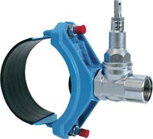 TMH Anbohrarmat. für seitliche Anbohrung - Ventil: CR-Messing, vernick. und verchr.