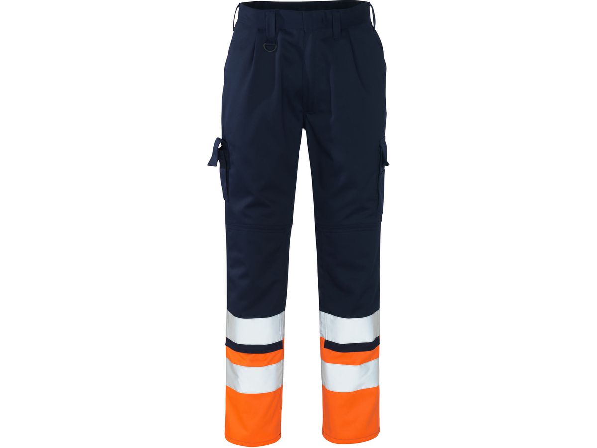 Hose mit Knietaschen, Gr. 76C56 - marine/hi-vis orange, 65% PES / 35% CO