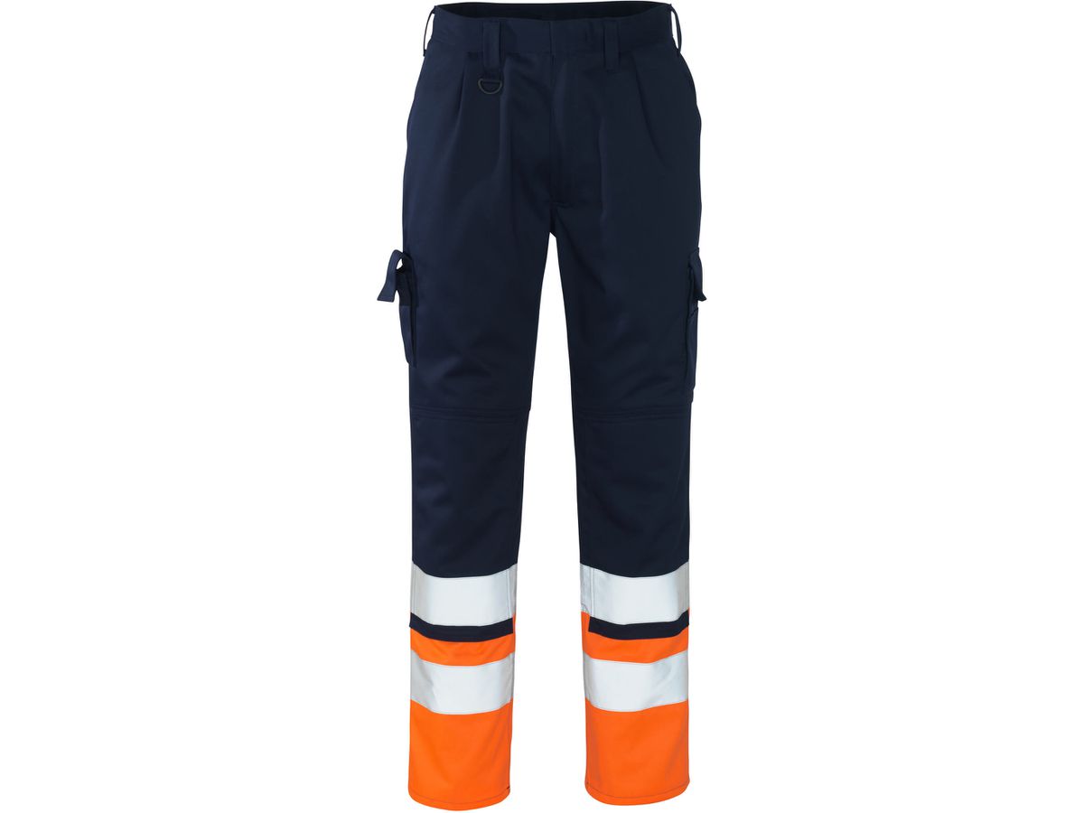 Hose mit Knietaschen, Gr. 90C46 - marine/hi-vis orange, 65% PES / 35% CO