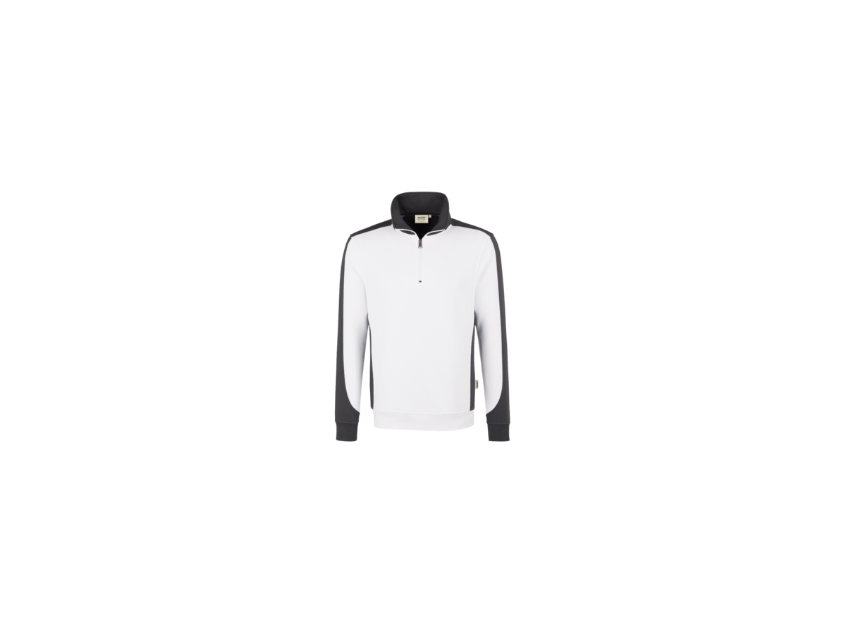 Zip-Sweatsh. Co. Perf. 2XL weiss/anth. - 50% Baumwolle, 50% Polyester, 300 g/m²