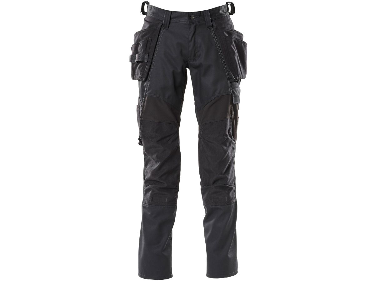 Hose mit Hängetaschen, Gr. 90C48 - schwarz, Stretch-Einsätze