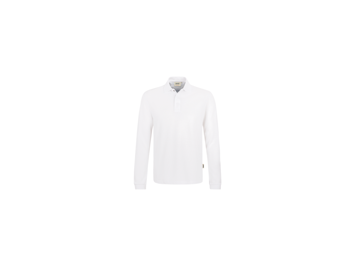 Longsleeve-Poloshirt HACCP-Perf. S weiss - 50% Baumwolle, 50% Polyester, 220 g/m²