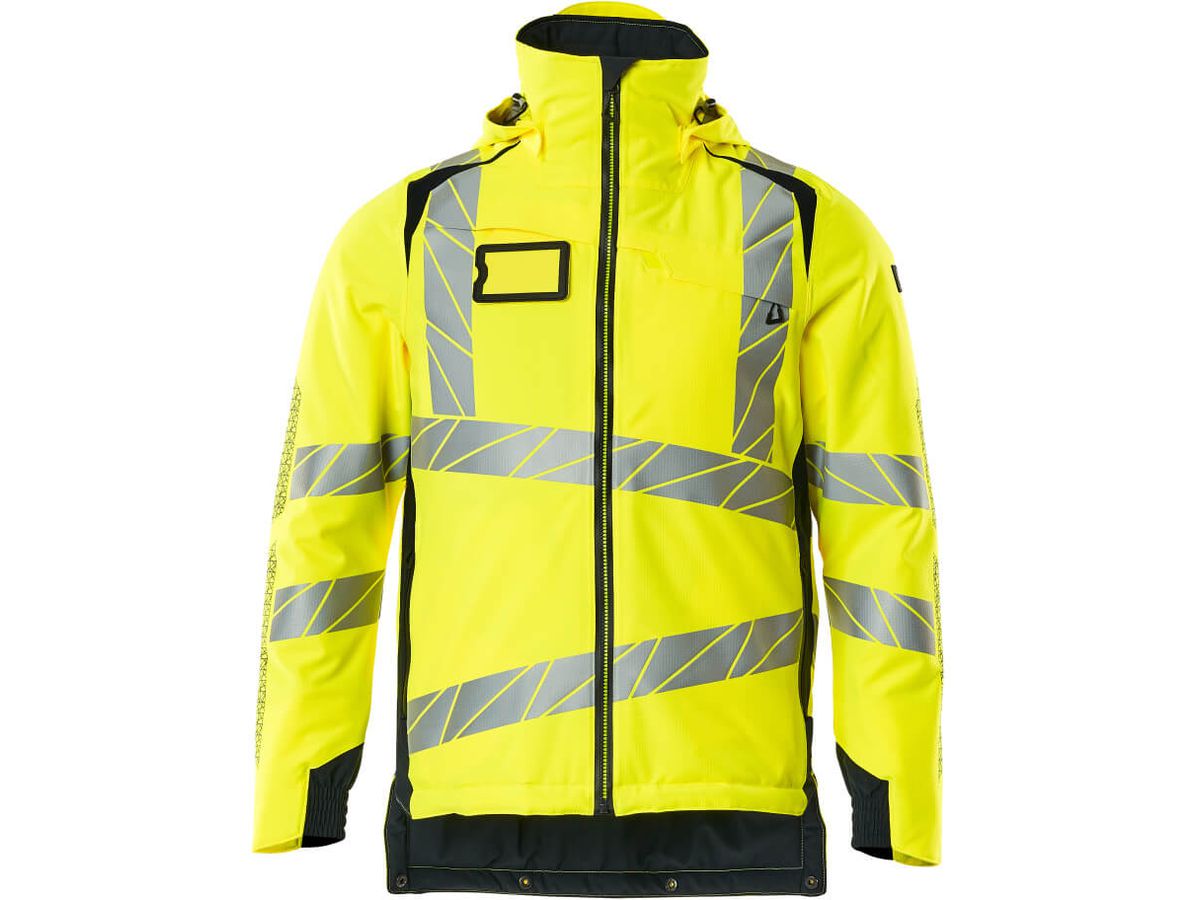 Winterjacke wind- & wasserdicht, Gr. 5XL - hi-vis gelb/schwarzblau, 100% PES