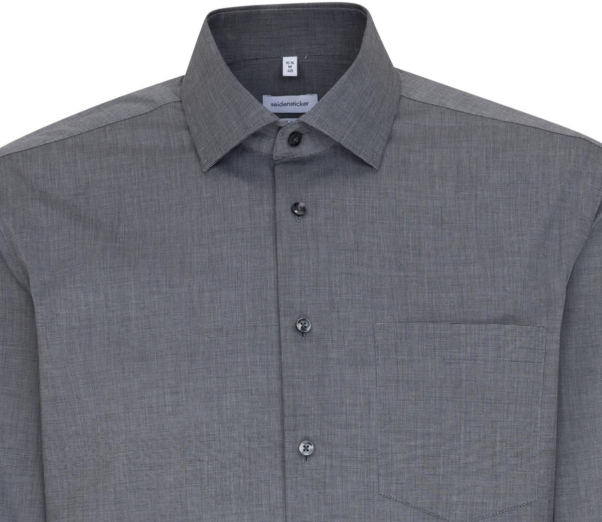 City Kent Hemd MEN 1/1 gewebt Gr. 39 - anthrazit, 100% CO