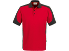 Poloshirt Contrast Perf. XL rot/anth. - 50% Baumwolle, 50% Polyester