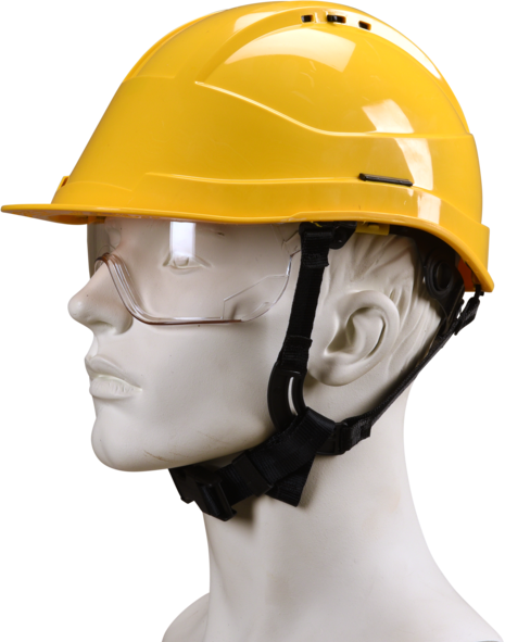 Kara-Helm mit Brille - EN 397 Kat. II und EN 166