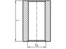 Rohrmuffen schwarz lang  1/2"-100 mm