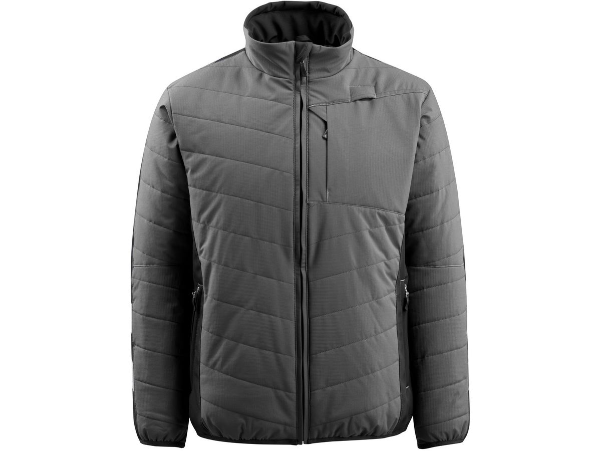 Thermojacke Erding, Gr. XL - dunkelanthrazit/schwarz, 100% PES