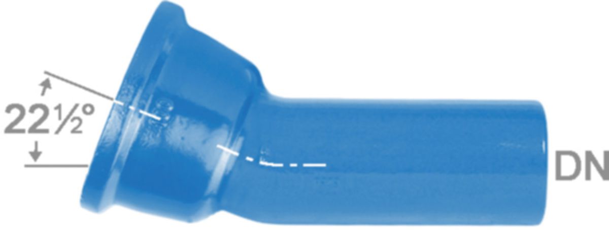 Hochdruckguss Bogen 22° - Fig. 2824, Steckmuffe und Spitzende