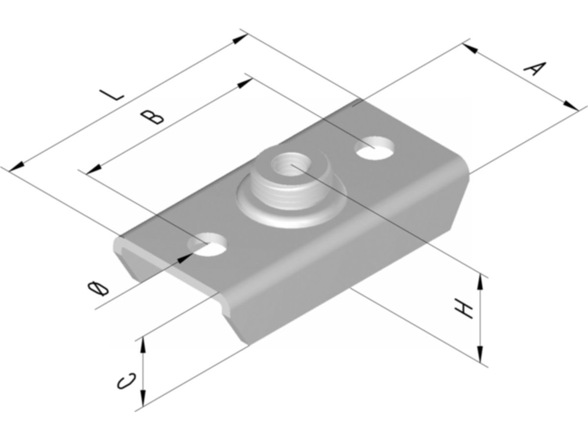 Pipex Grundplatte, Profile CK/C/CM/CP - 3.13, Niete eingepresst