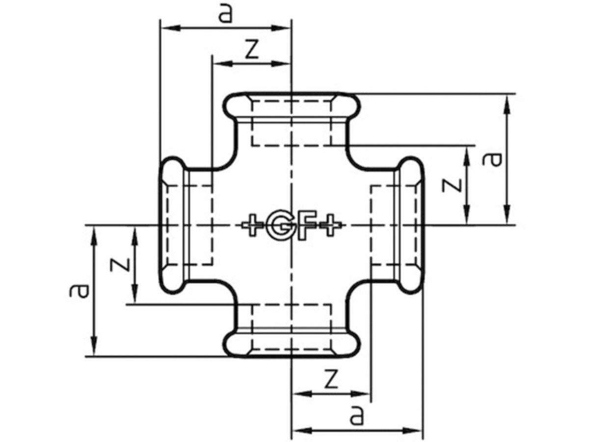 Kreuz +GF+ verz. 180 1/4"
