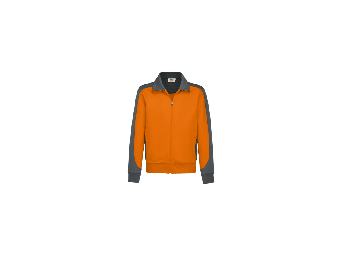 Sweatjacke Contrast Perf. S orange/anth. - 50% Baumwolle, 50% Polyester, 300 g/m²