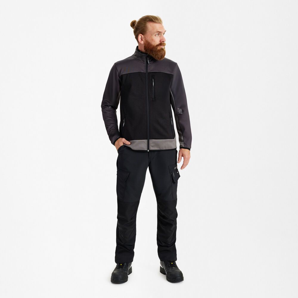 ENTIRE Midlayer-Cardigan Gr. M - Schwarz/Anthrazit Grau