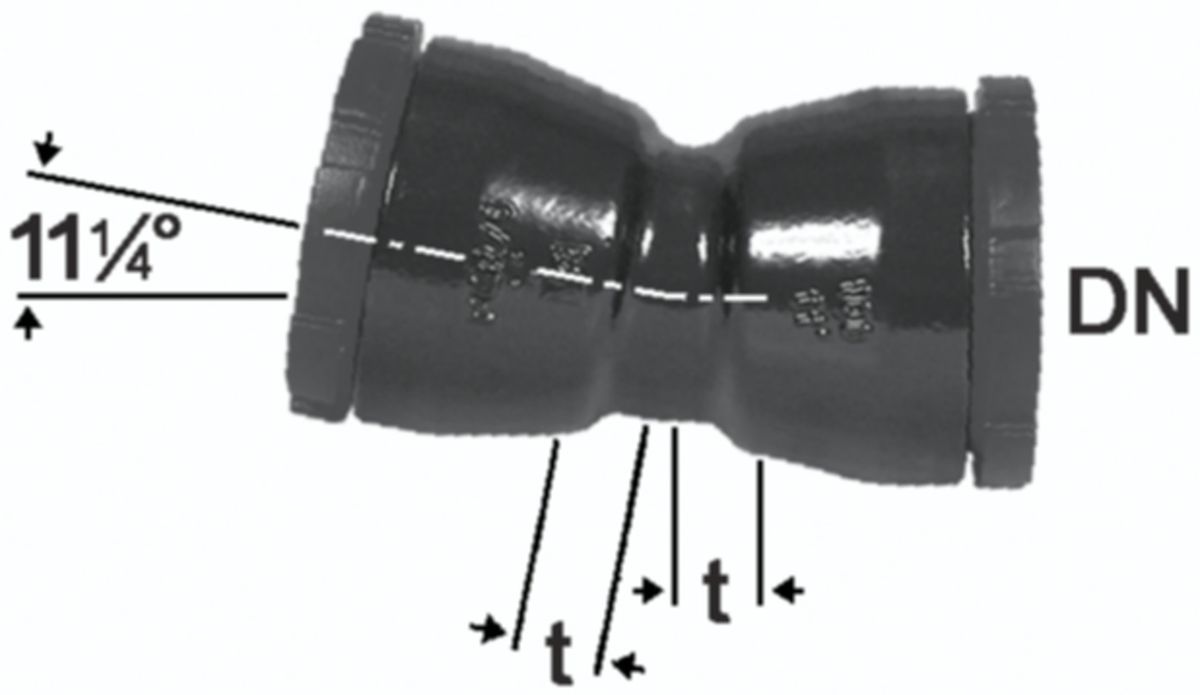 HD Bogen 11°, 2 Schraubmuffen - Fig. 2325a