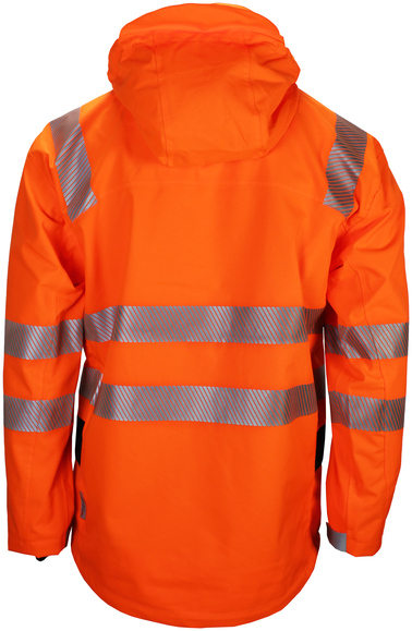 Bormio Speer Regenparka aus Polyester - orange/schwarz, mit 3M Reflektoren