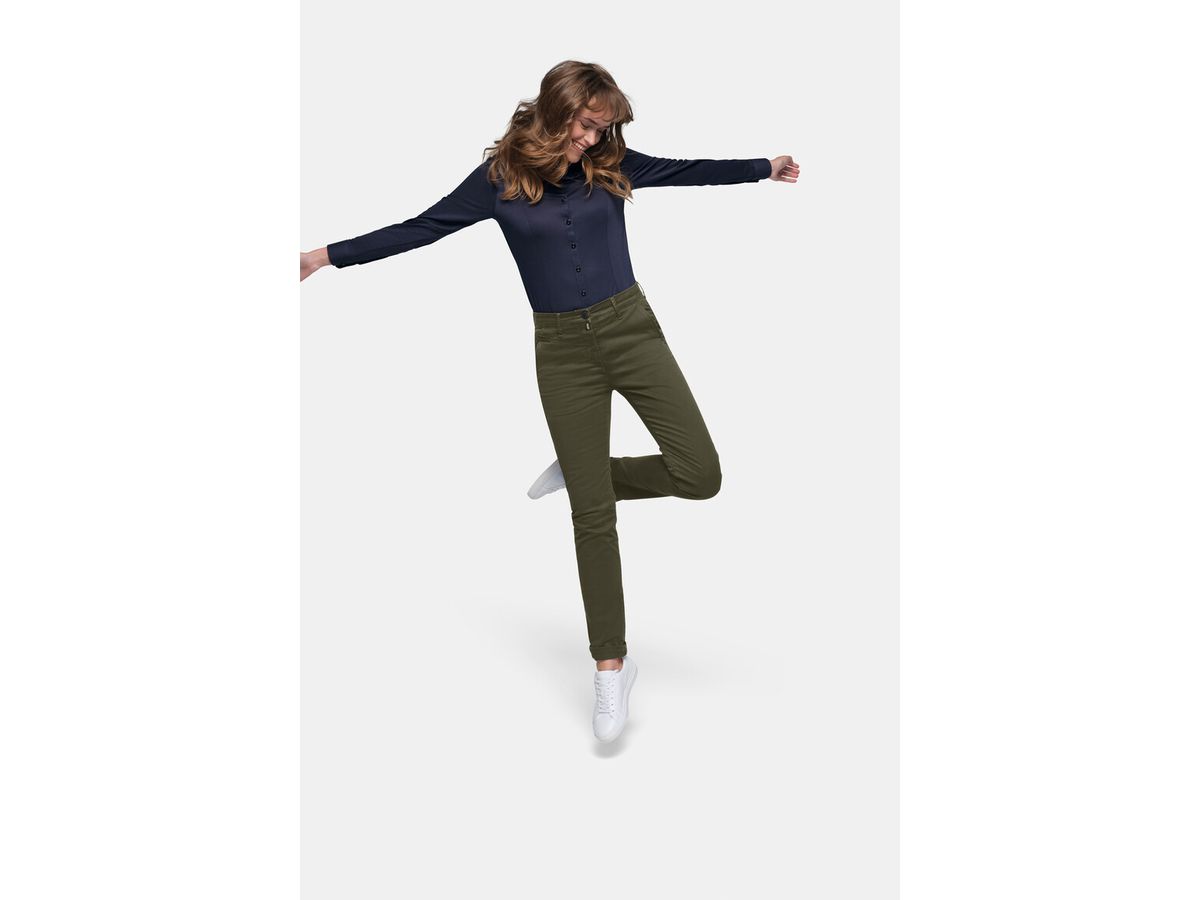 Damen Chinohose X-Stretch, Gr. XL - olive, 98% CO / 2% Elasthan