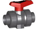 Kugelhahn Typ 546 PVC-U metrisch - mit integrierter Befestigung und Klebm.