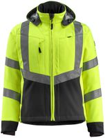 Soft-Shell Jacke Blackpool, Gr. 4XL - hi-vis gelb/schwarz, 100% PES