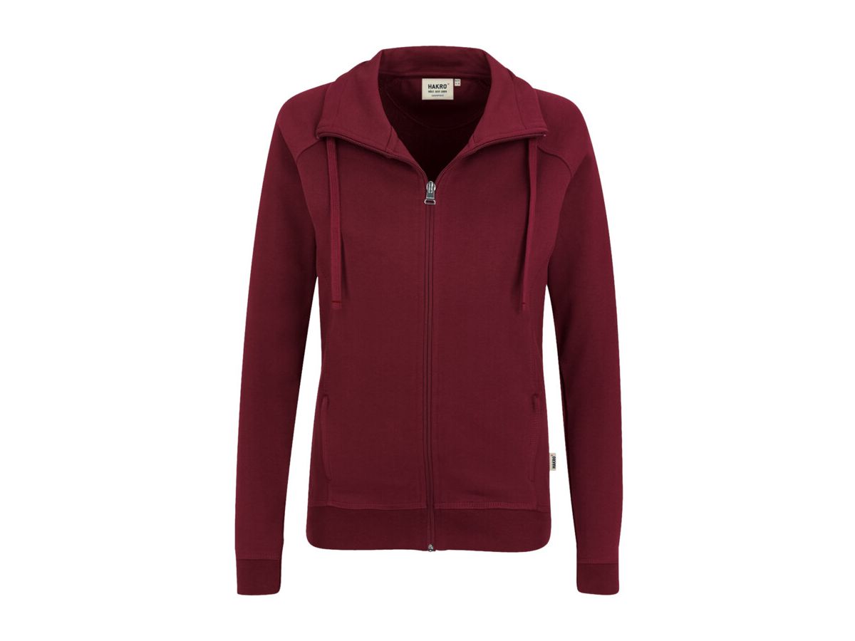 Women-Sweatjacke College weinrot - 100 % Baumwolle, 200 g /m²