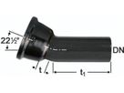 Hochdruckguss Bogen 22° - Fig. 2824, Steckmuffe und Spitzende