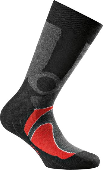 Trekking Socken Duopack - 42 cm lang, schwarz/grau/rot