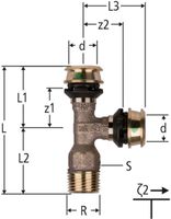 Optiflex-Flowpress-T-Stück - mit Aussengewinde