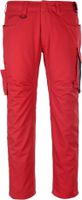 Hose mit Schenkeltaschen, Gr. 82C42 - rot/schwarz, 65% PES/35% CO