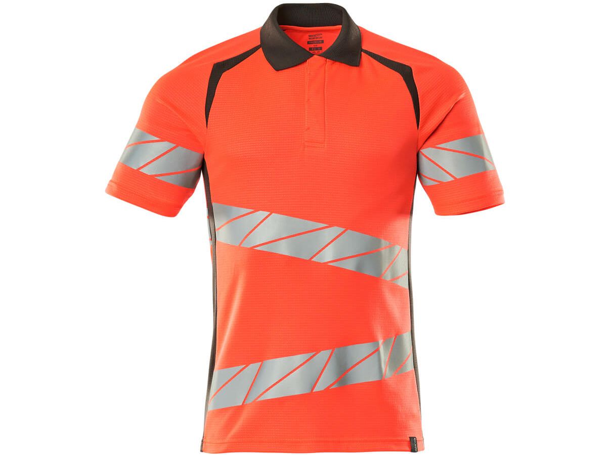Polo-Shirt fluoreszierend, Gr. 2XLONE - hi-vis rot/dunkelanthrazit