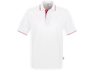 Poloshirt Casual Gr. XS, weiss/rot - 100% Baumwolle