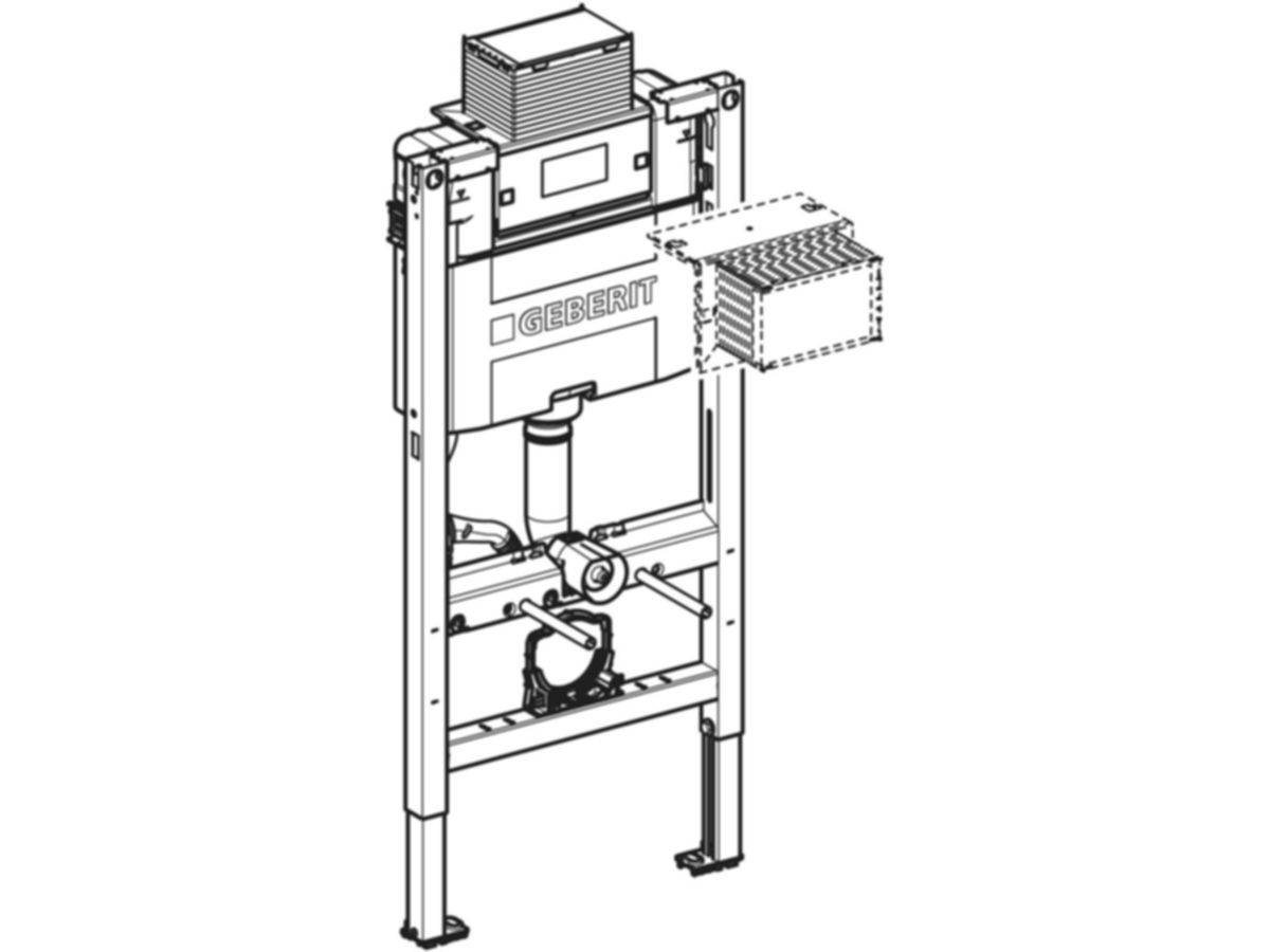 Geberit Duofix-Wand-WC-Element Omega - Typ 98, Betätigung von oben/vorne
