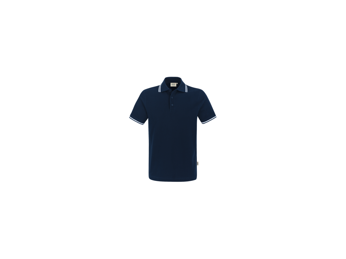 Poloshirt Twin-Stripe Gr. L, tinte/weiss - 100% Baumwolle, 200 g/m²