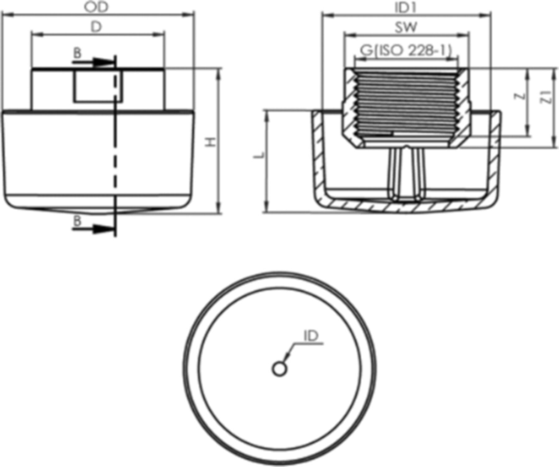Überlaufkopf Rotguss