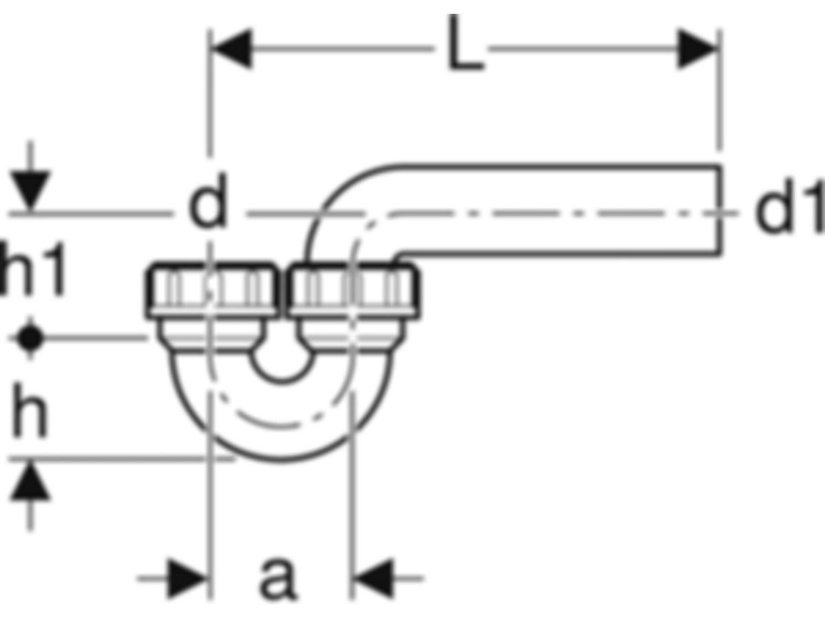 Geberit PE Sifon, senkrecht/waagrecht