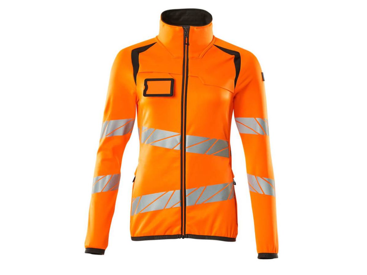 Damen Fleecepullover Reissvers. Gr. XS - hi-vis orange/dunkelanthrazit