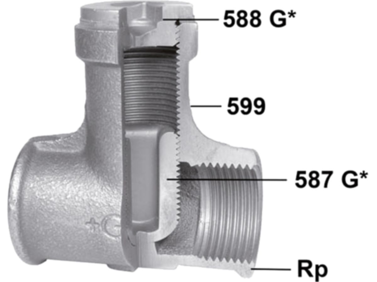 Reguliermuffe +GF+ schw. 599a 2"