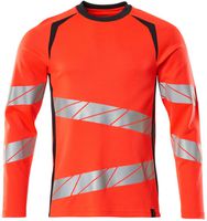 T-Shirt Langarm modern fit Gr. 2XL ONE - hi-vis rot/schwarzblau