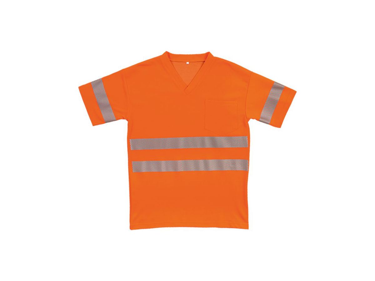 Warnschutz-T-Shirt, leuchtorange, Gr. S - BIOCOTTON REFLEX, EN 20471