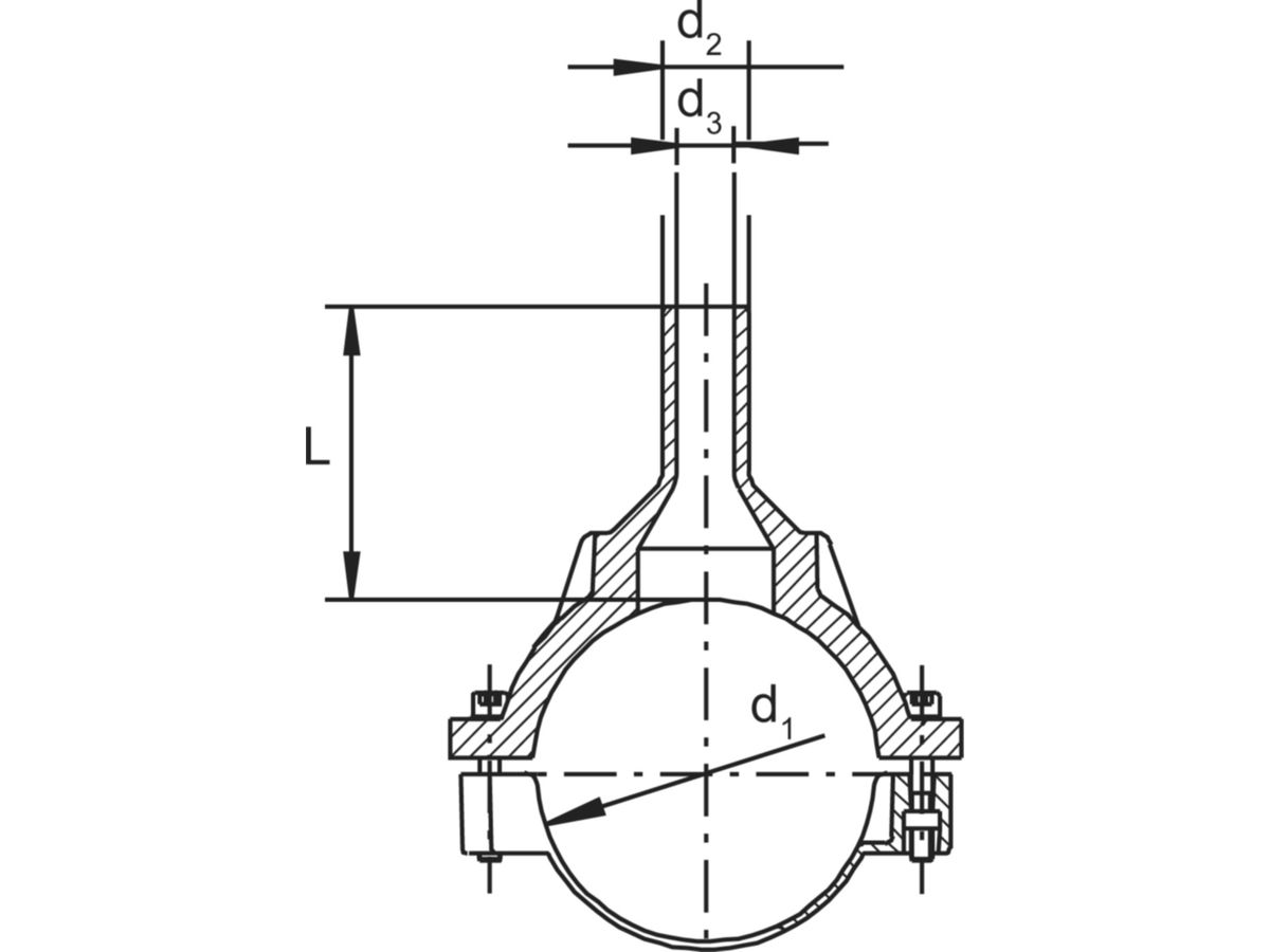 Stutzenschellen ALIAXIS FRIALEN SA - d1 63 mm / d2 32 mm