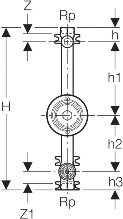 Geberit Duofix-Wasserzählerstrecke 3/4" - Kompakteinheit
