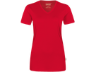 Damen-V-Shirt COOLMAX Gr. XL, rot - 100% Polyester, 130 g/m²