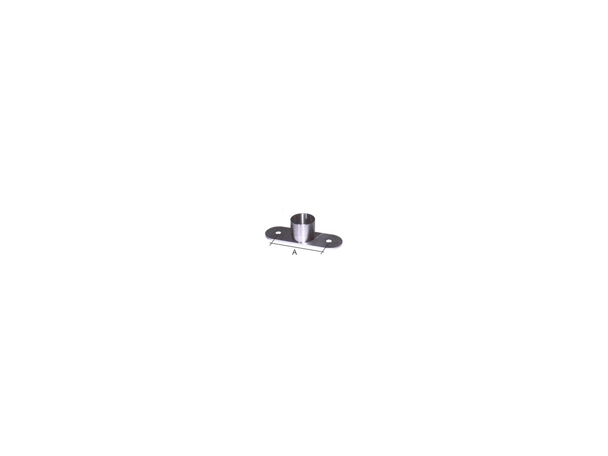 Wandanschluss mit Ovalplatte 108x34x3 mm - WS 1.4301 geschliffen, Handlauf 33,7x2