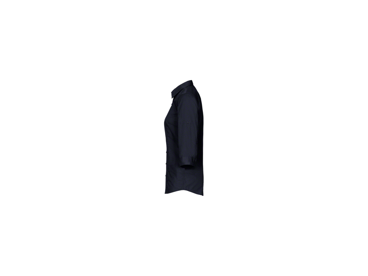 Bluse Vario-¾-Arm Perf. Gr. M, schwarz - 50% Baumwolle, 50% Polyester, 120 g/m²