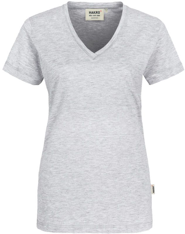 Klassisches V-Shirt mit feminimen V-Aus- - schnit. 100 % Baumwolle. Grössen XS-3XL